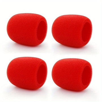 4 unidades de Fundas de Espuma de Microfono de Alta Calidad - Gruesas, Flexibles y Lavables para Uso en Mano y en Escenario - Ajuste Universal para Karaoke, DJ y Radiodifusión - Colores Variados