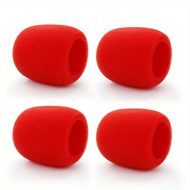 4 unidades de Fundas de Espuma de Microfono de Alta Calidad - Gruesas, Flexibles y Lavables para Uso en Mano y en Escenario - Ajuste Universal para Karaoke, DJ y Radiodifusión - Colores Variados