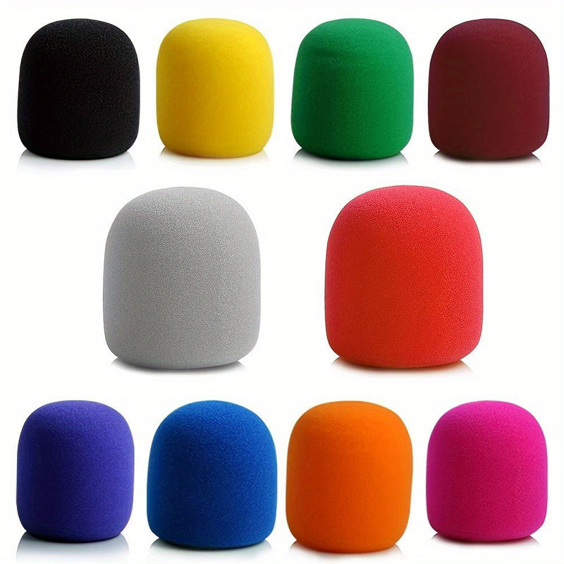 4pcs Cubiertas de Espuma para Micrófono Vibrantes - Gruesas, Suaves Pantallas Antiviento para Micrófono de Mano en Rojo, Verde, Azul, Amarillo - Elásticas, Fáciles de Usar para KTV, Conferencias, Actuaciones, Micrófono para Grabación
