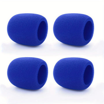 4pcs Cubiertas de Espuma para Micrófono Vibrantes - Gruesas, Suaves Pantallas Antiviento para Micrófono de Mano en Rojo, Verde, Azul, Amarillo - Elásticas, Fáciles de Usar para KTV, Conferencias, Actuaciones, Micrófono para Grabación