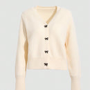 Dazy cardigan informal de mujer con decoracion de lazos, otono