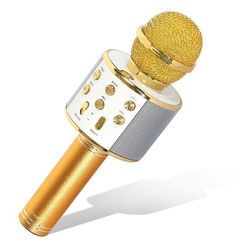 Micrófono Karaoke Bluetooth Parlantes Integrados para IOS y Android RF 858