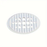 Jabonera Ovalada de Silicona con Drenaje - Auto-Drenante, Soporte Multifuncional para Jabón de Baño y Estante de Almacenamiento