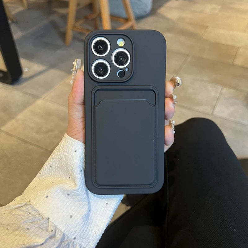 Funda de textura lisa de color sólido para iPhone, protección total contra caídas, compatible con modelos 16, 15, 14, 13, 12, 11, XR, X, 8, 7 Plus y Pro Max
