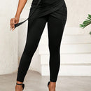 Lady pantalones casuales ajustados de unicolor 2 en 1 para mujer