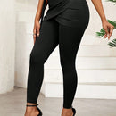Lady pantalones casuales ajustados de unicolor 2 en 1 para mujer