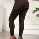 Lady pantalones casuales ajustados de unicolor 2 en 1 para mujer
