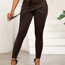 Lady pantalones casuales ajustados de unicolor 2 en 1 para mujer