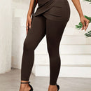 Lady pantalones casuales ajustados de unicolor 2 en 1 para mujer