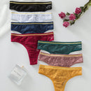 7 piezas/paquete tangas sin costura de encaje para mujer