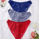 Set de 3 bragas minimalistas y romanticas de encaje para mujer