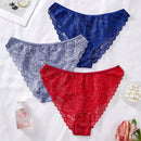 Set de 3 bragas minimalistas y romanticas de encaje para mujer