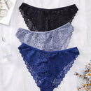 Set de 3 bragas minimalistas y romanticas de encaje para mujer