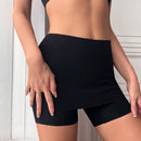 Pantis tipo short para mujer, lisos y delgados, shorts de seguridad sin costuras, suaves y comodos - negro