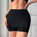 Pantis tipo short para mujer, lisos y delgados, shorts de seguridad sin costuras, suaves y comodos - negro