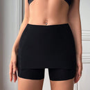 Pantys tipo short para mujer de tela delgada y solida, suaves y comodos shorts sin costura - color cafe