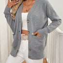 Frenchy 1 pieza blusa casual de manga larga y botones al frente, de estilo minimalista para mujeres