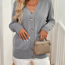 Frenchy 1 pieza blusa casual de manga larga y botones al frente, de estilo minimalista para mujeres