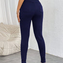Prive pantalones pitillo de cintura alta con botones y cremallera