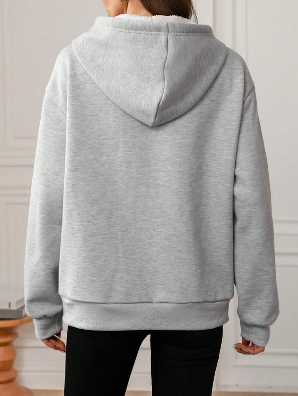 Lune sudadera con capucha de forro polar supergruesa para mujer para otono e invierno
