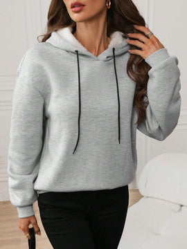 Lune sudadera con capucha de forro polar supergruesa para mujer para otono e invierno