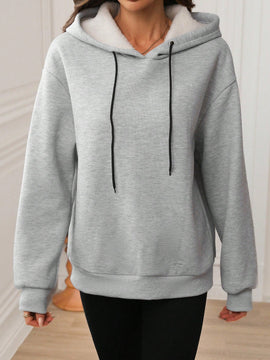 Lune sudadera con capucha de forro polar supergruesa para mujer para otono e invierno