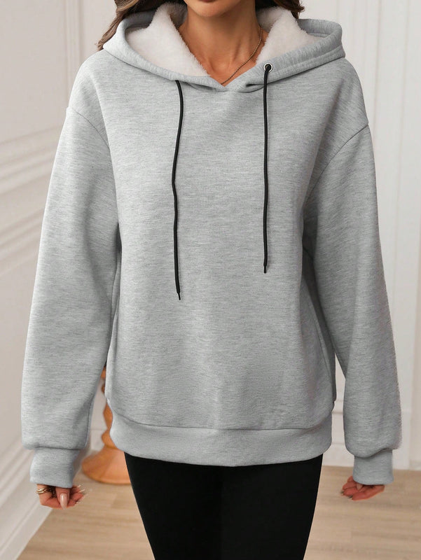 Lune sudadera con capucha de forro polar supergruesa para mujer para otono e invierno