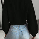 Moosta cardigan holgado de mujer con mangas farol, hombros caidos y bordado de fresa de estilo casual