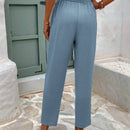 Frenchy pantalones regulares simples y lisos para mujeres para la vida diaria con cinturon