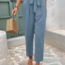 Frenchy pantalones regulares simples y lisos para mujeres para la vida diaria con cinturon