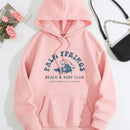 Ezwear sudadera con capucha con estampado ondulado y estampado de letra