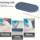 Una tabla de planchar plegable compacta y portátil con pies antideslizantes, alfombrilla resistente al calor y un marco de acero engrosado - Diseñada para ahorrar espacio en salas de costura y manualidades, mide 25,91 x 10,92 x 7,87 cm, esta pequeña tabl