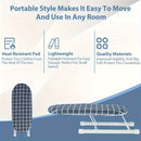 Una tabla de planchar plegable compacta y portátil con pies antideslizantes, alfombrilla resistente al calor y un marco de acero engrosado - Diseñada para ahorrar espacio en salas de costura y manualidades, mide 25,91 x 10,92 x 7,87 cm, esta pequeña tabl