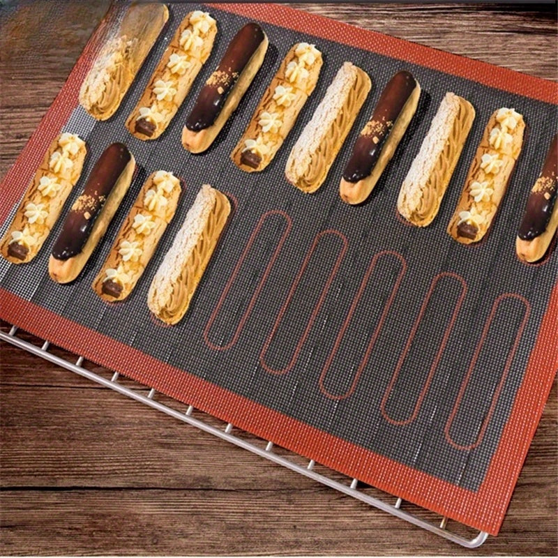 1pc Alfombrilla de silicona para hornear para cocina de RV - Antiadherente, doble cara, forrada de hoja de repostería perforada para hornear pasteles - Duradera, fácil de limpiar, no requiere energía