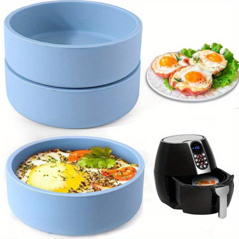 1 pieza Molde de Silicona Antiadherente para Hervir Huevos en Freidora de Aire - Reutilizable, Fácil de Limpiar, Ideal para Cocinar Huevos al Vapor, Revueltos y Sartenes de Desayuno - Utensilio Esencial de Cocina para la Casa