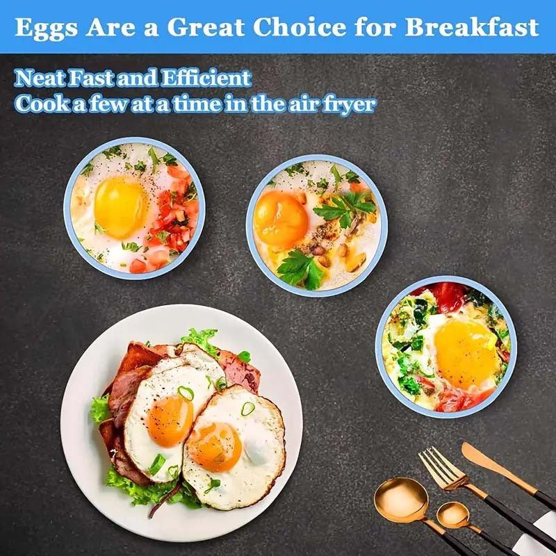 1 pieza Molde de Silicona Antiadherente para Hervir Huevos en Freidora de Aire - Reutilizable, Fácil de Limpiar, Ideal para Cocinar Huevos al Vapor, Revueltos y Sartenes de Desayuno - Utensilio Esencial de Cocina para la Casa