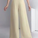 Modely pantalones palazzo de pierna ancha de unicolor casual para mujer