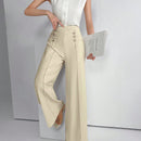 Modely pantalones palazzo de pierna ancha de unicolor casual para mujer