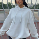 Ezwear sudadera informal tipo streetwear con lema, con corte holgado, estampado negro y rosa, para mujer, otono invierno