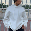 Ezwear sudadera informal tipo streetwear con lema, con corte holgado, estampado negro y rosa, para mujer, otono invierno