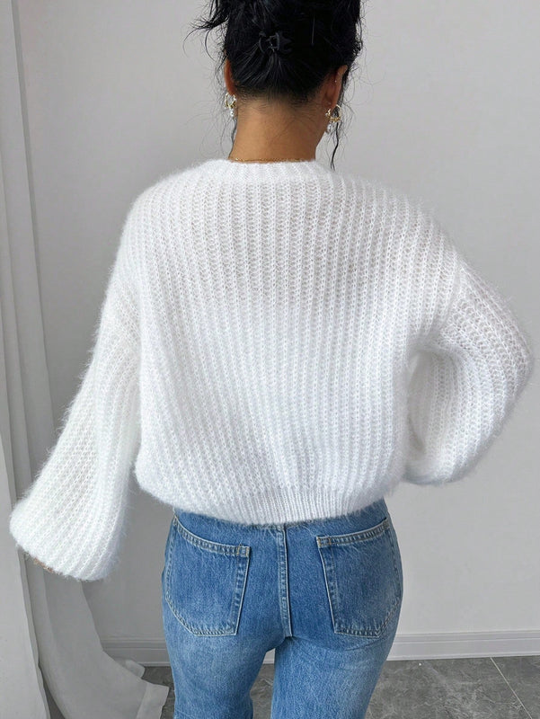 Essnce cardigan holgado y tejido suelto, manga larga informal para otono/invierno
