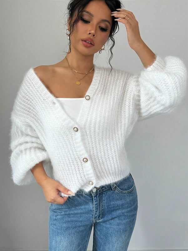 Essnce cardigan holgado y tejido suelto, manga larga informal para otono/invierno
