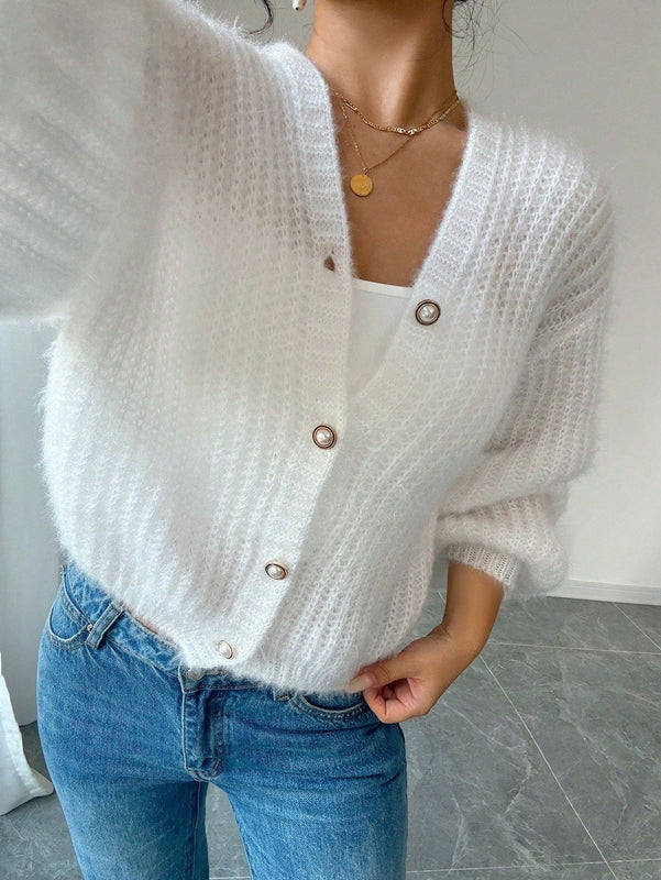 Essnce cardigan holgado y tejido suelto, manga larga informal para otono/invierno