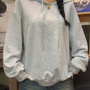 Ezwear sudadera holgada con grafico impreso "cute but psycho" de estilo minimalista casual, apta para otono e invierno