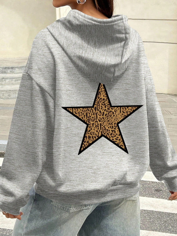 Ezwear sudadera holgada con grafico impreso "cute but psycho" de estilo minimalista casual, apta para otono e invierno