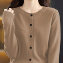 Essnce cardigan suelto y casual de mujer de un solo abotonado, de color liso, manga larga, para otono/invierno