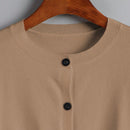 Essnce cardigan suelto y casual de mujer de un solo abotonado, de color liso, manga larga, para otono/invierno