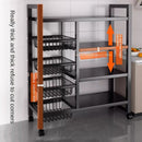 Estantería de Cocina de Acero de Alta Resistencia con Estabilizador Ajustable - Estantería Abierta de Múltiples Niveles para Microondas y Electrodomésticos, No Requiere Montaje