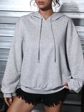 Ezwear sudadera holgada con grafico impreso "cute but psycho" de estilo minimalista casual, apta para otono e invierno