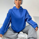 Moosta sudadera con capucha de manga larga y diseno simple para el ocio diario de las mujeres